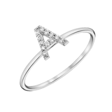 Diamond Pave Letter Ring