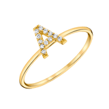 Diamond Pave Letter Ring