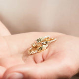 Moyen Diamond U-Pave Engraved Ring