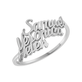 Script Custom Triple Name Ring
