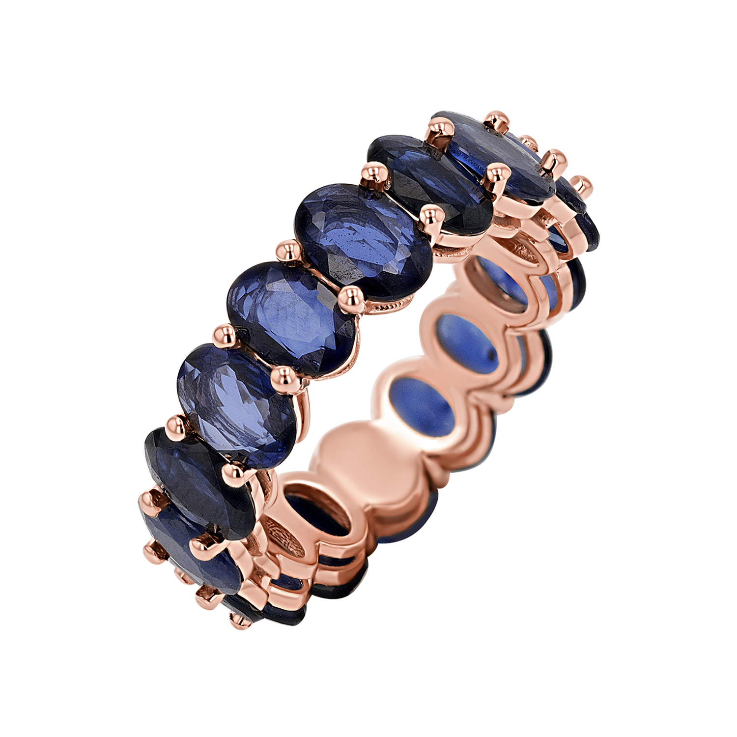 Genuine Blue Sapphire Oval Eternity Band