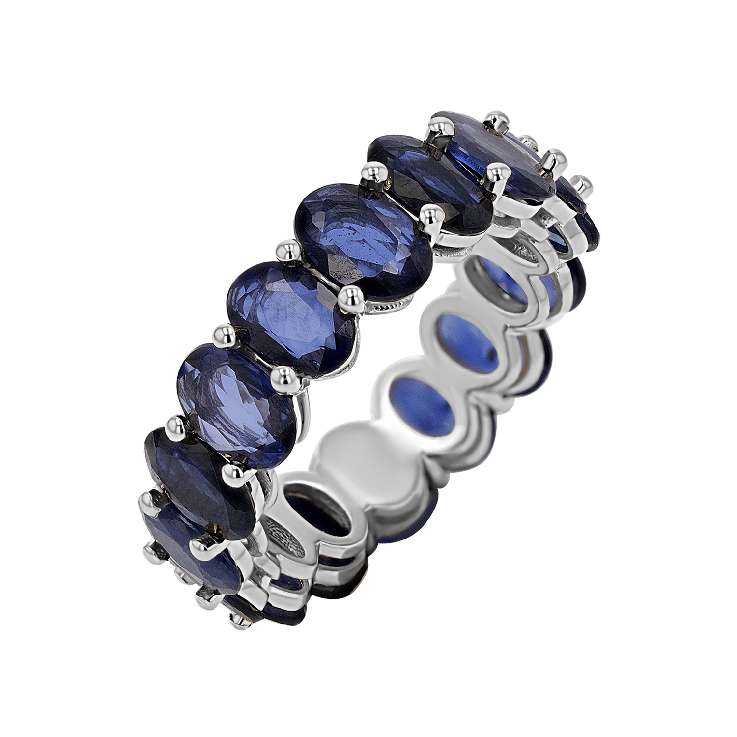 Genuine Blue Sapphire Oval Eternity Band