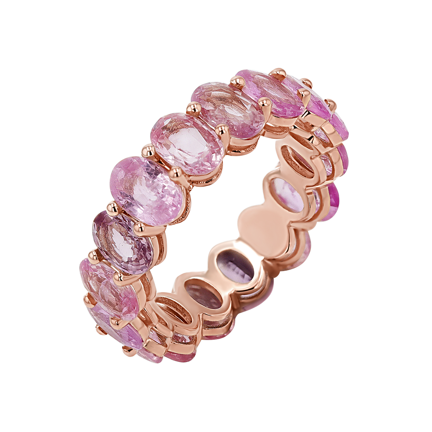 Genuine Pink Sapphire Oval Eternity Band