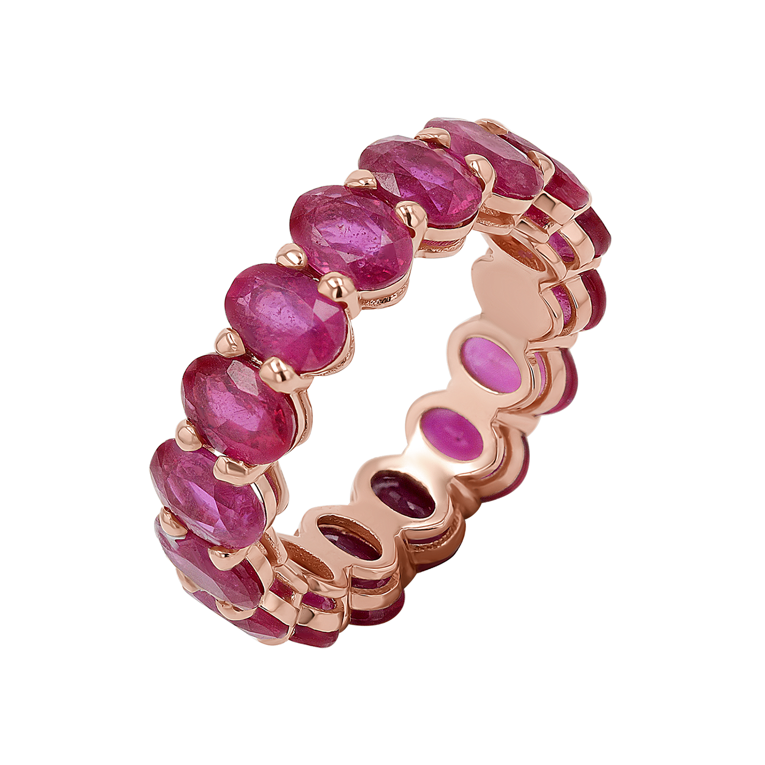 Genuine Ruby Oval Eternity Band