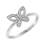 Diamond Pave Butterfly Ring