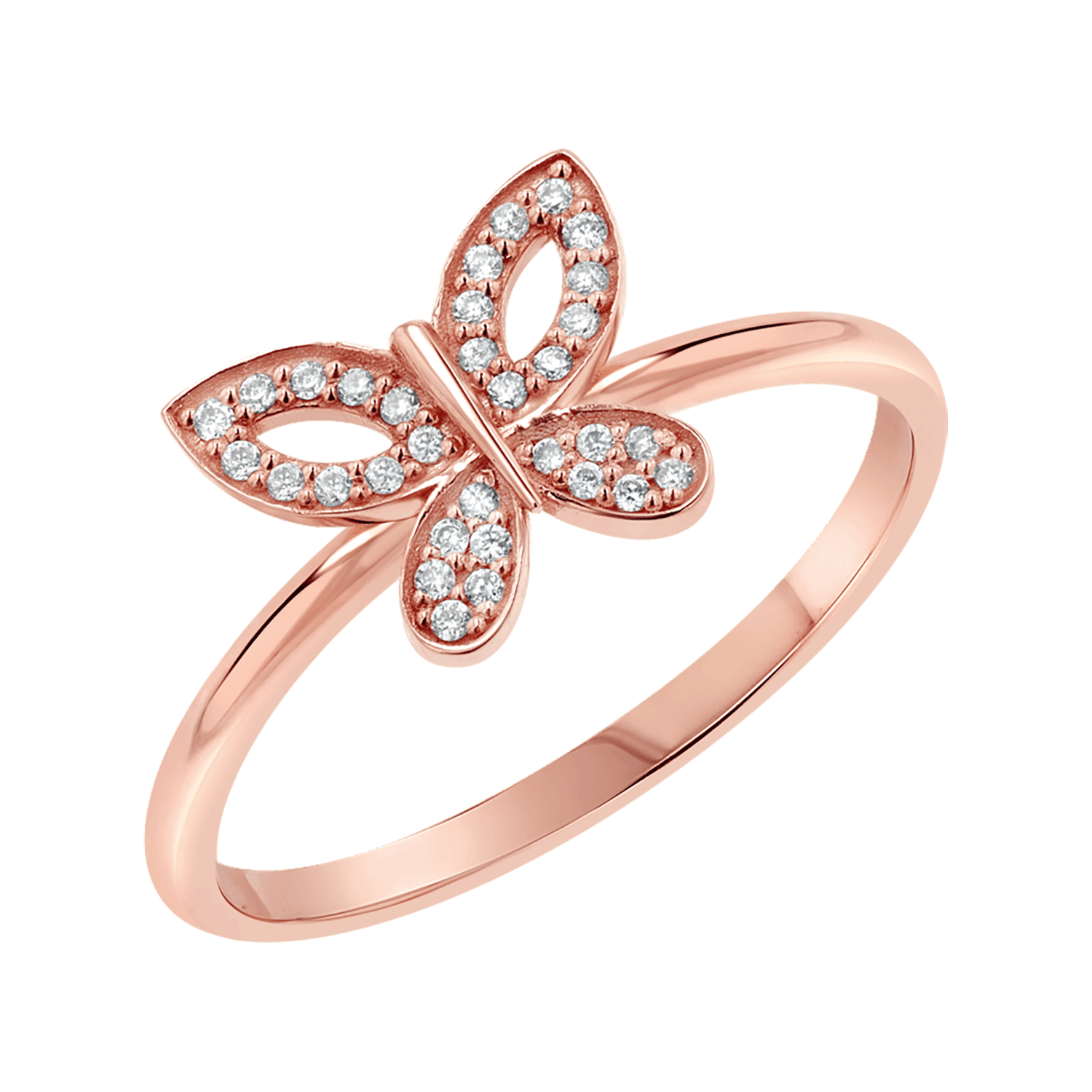 Diamond Pave Butterfly Ring