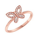 Diamond Pave Butterfly Ring