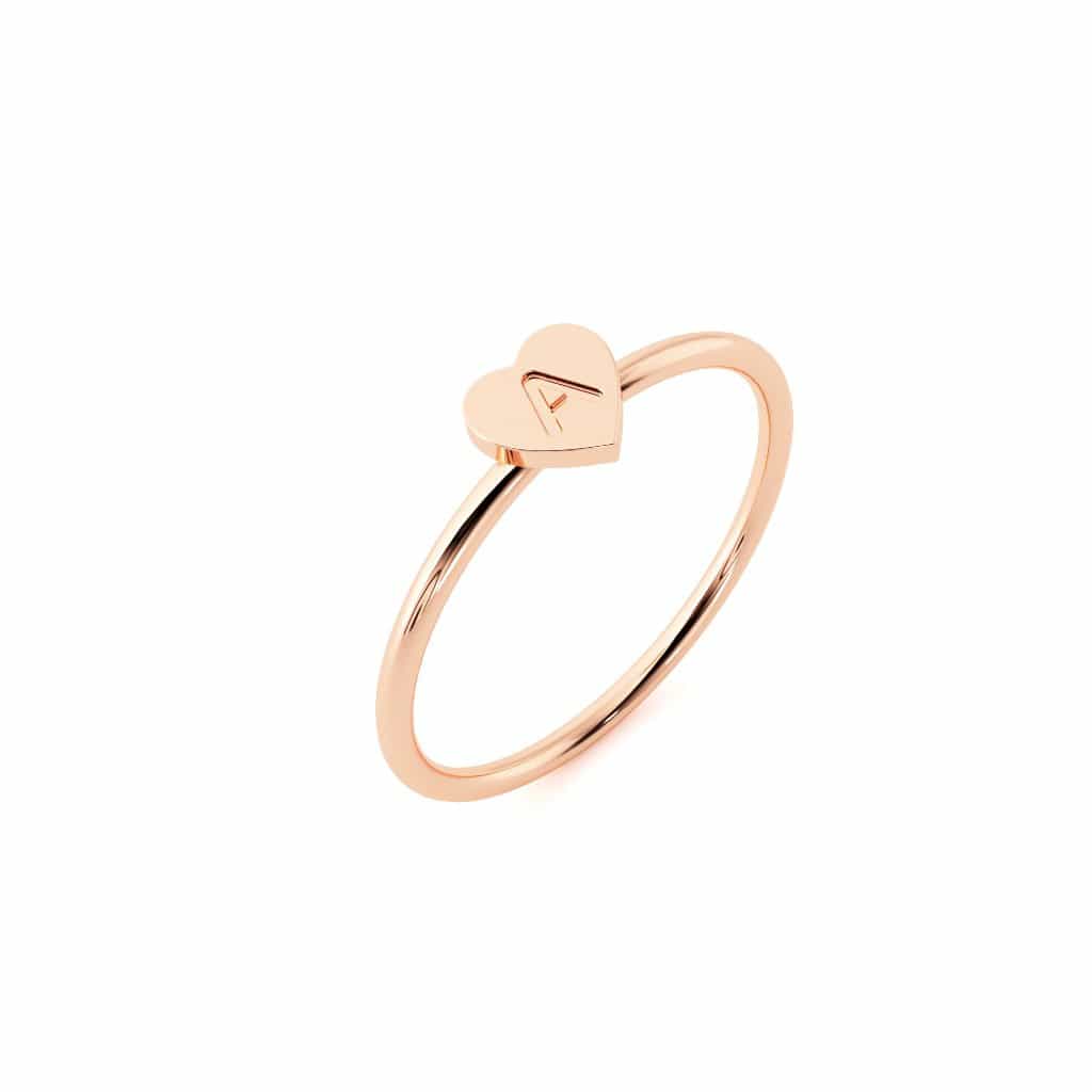 Petit Initial Heart Ring
