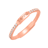 Petit Diamond U-Pave Engraved Ring