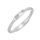 Petit Diamond U-Pave Engraved Ring