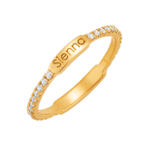 Petit Diamond U-Pave Engraved Ring