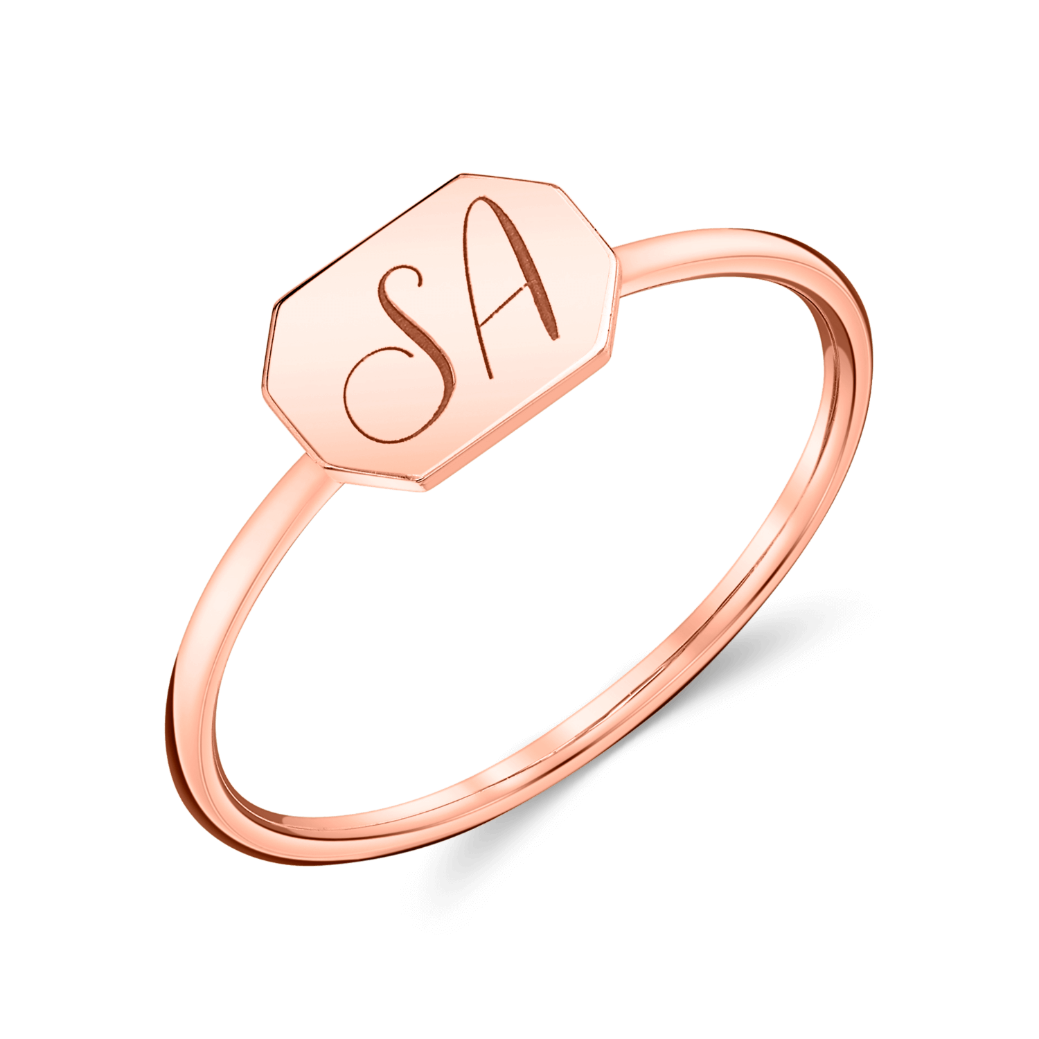 Engravable Initial Tag Ring