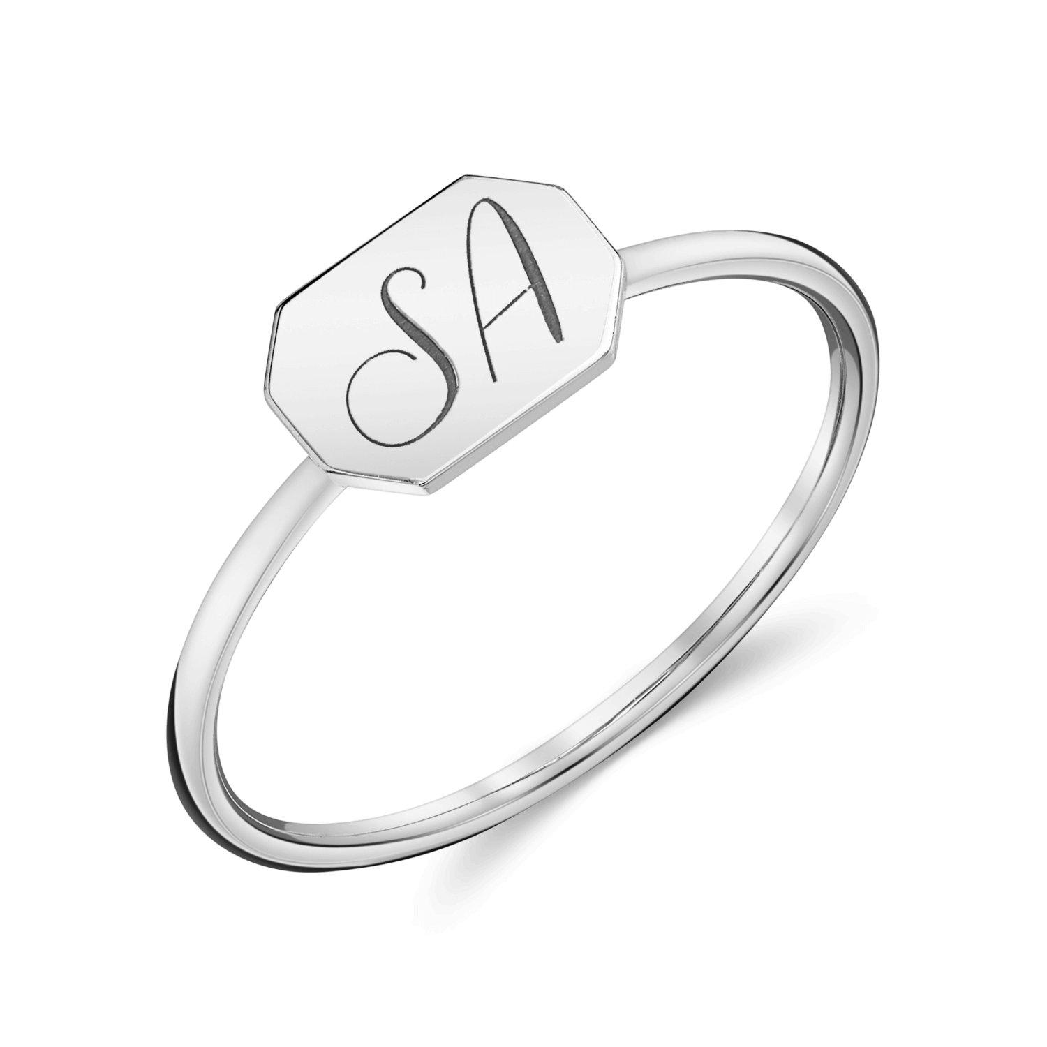 Engravable Initial Tag Ring