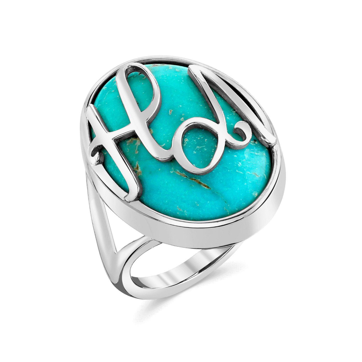 Turquoise Heirloom Initial Ring