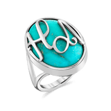Turquoise Heirloom Initial Ring