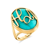 Turquoise Heirloom Initial Ring