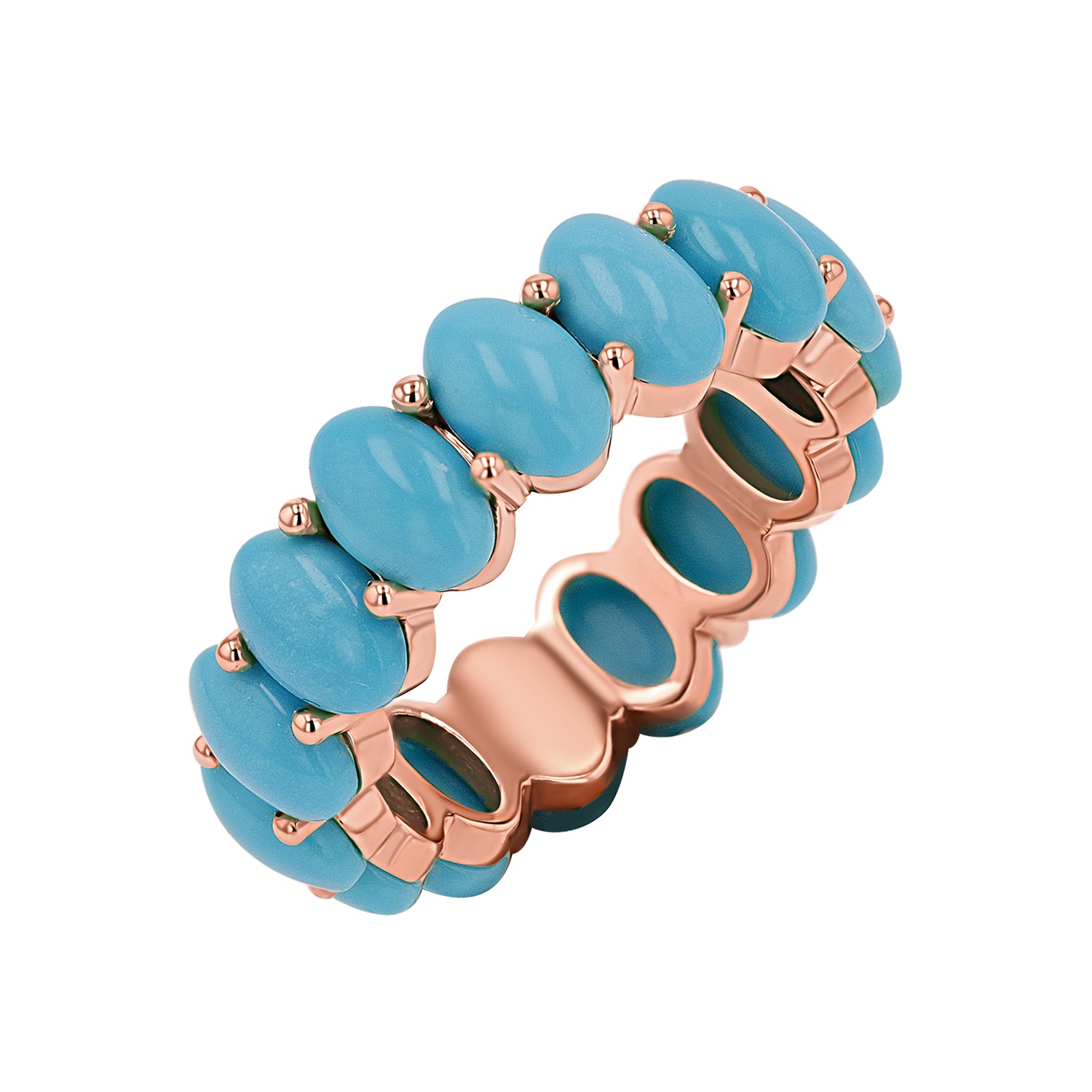 Genuine Turquoise Oval Eternity Band