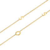 14K Gold Asymmetrical Initial Necklace