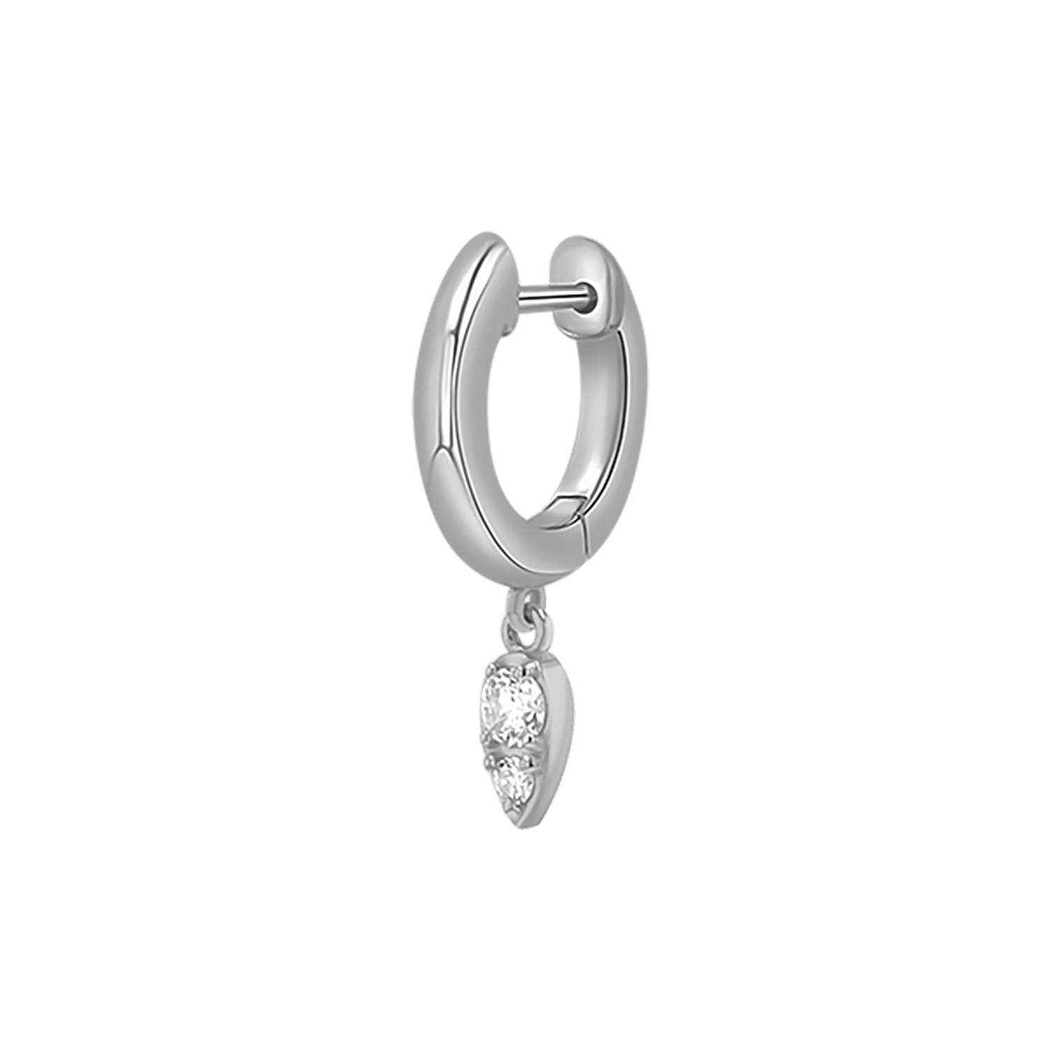 Pear Shaped Diamond Charm Drop Huggies