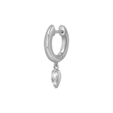 Pear Shaped Diamond Charm Drop Huggies