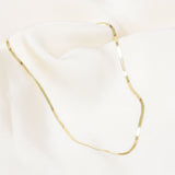 14K Gold Thin Herringbone Necklace 3mm