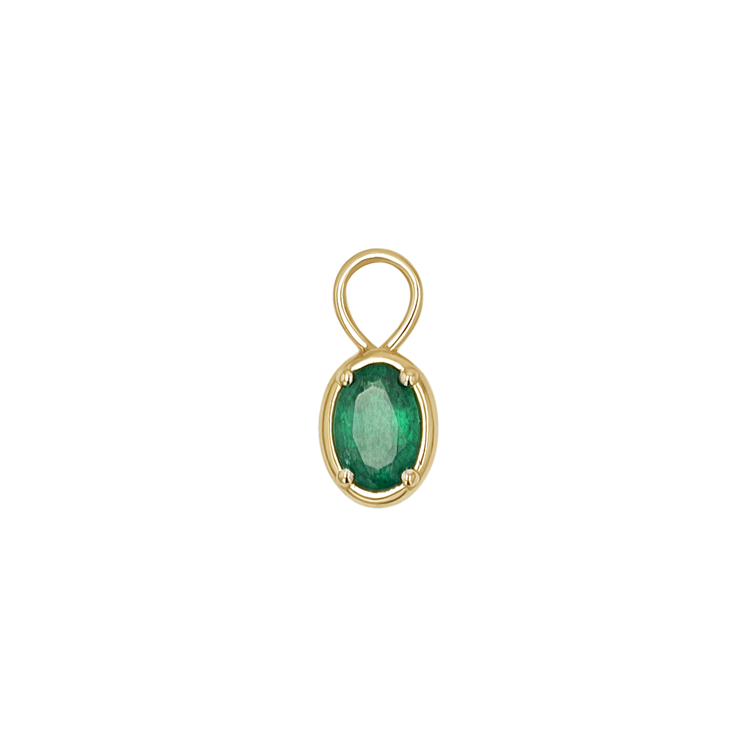 Gemstone Oval Huggie Charms