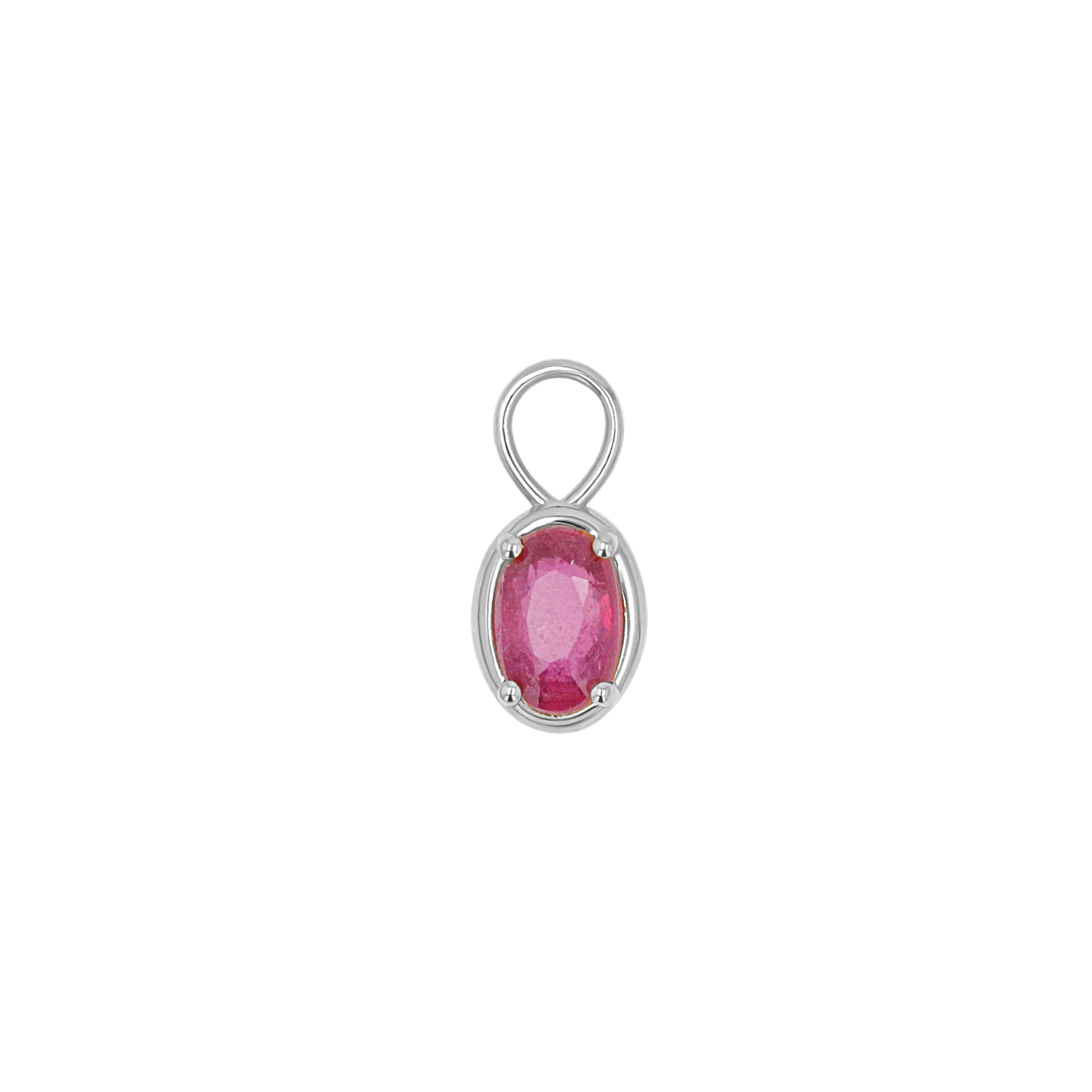 Gemstone Oval Huggie Charms
