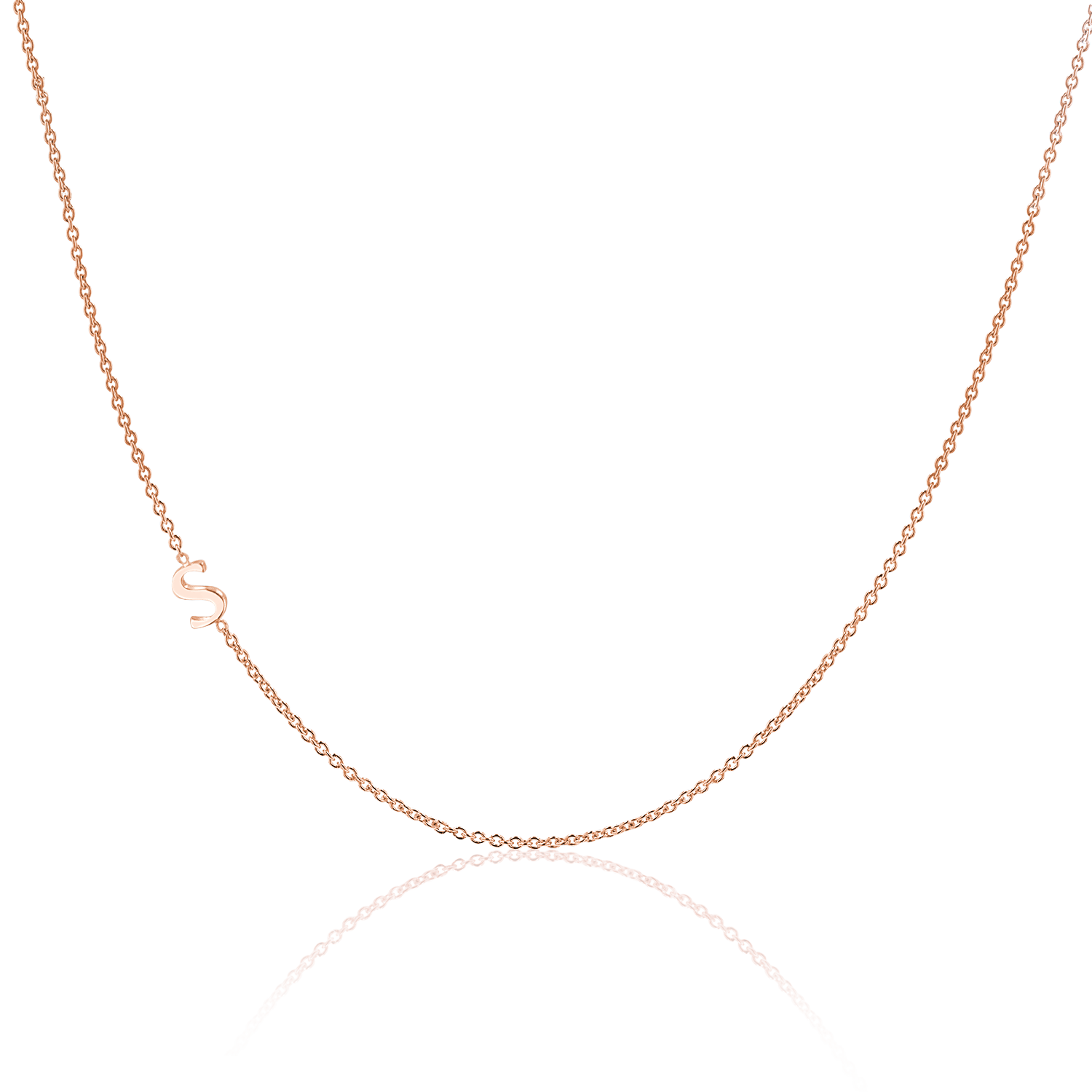 14K Gold Asymmetrical Initial Necklace