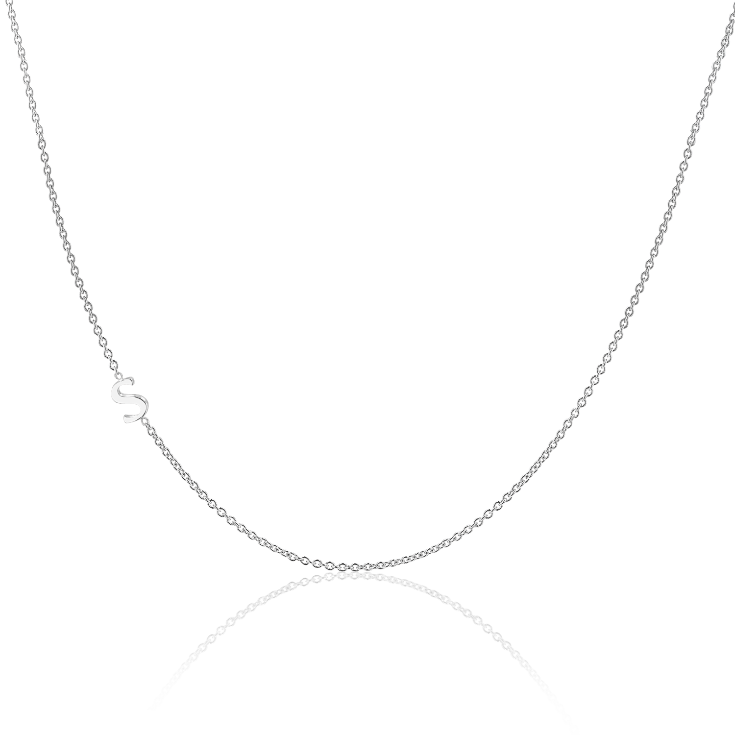 14K Gold Asymmetrical Initial Necklace
