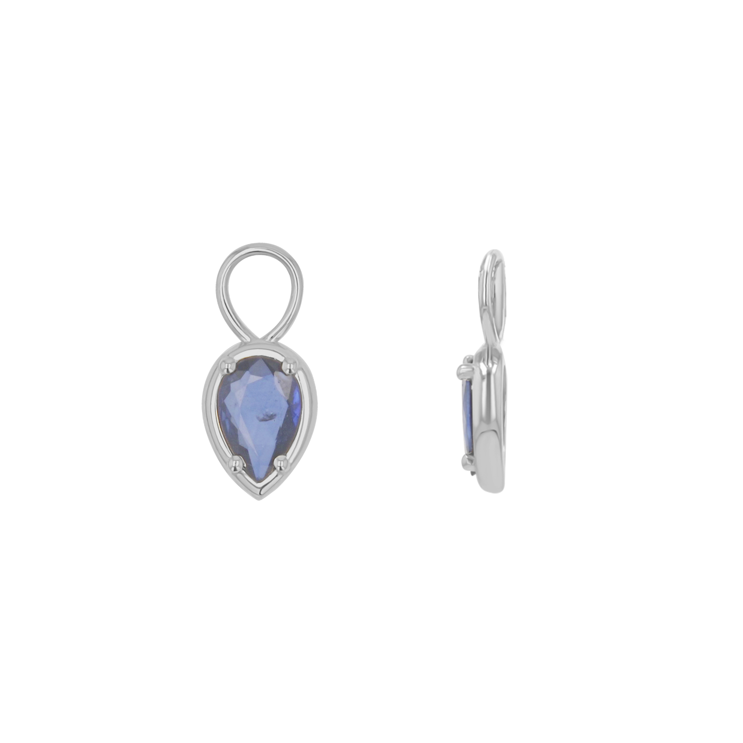 Gemstone Pear Huggies Charms
