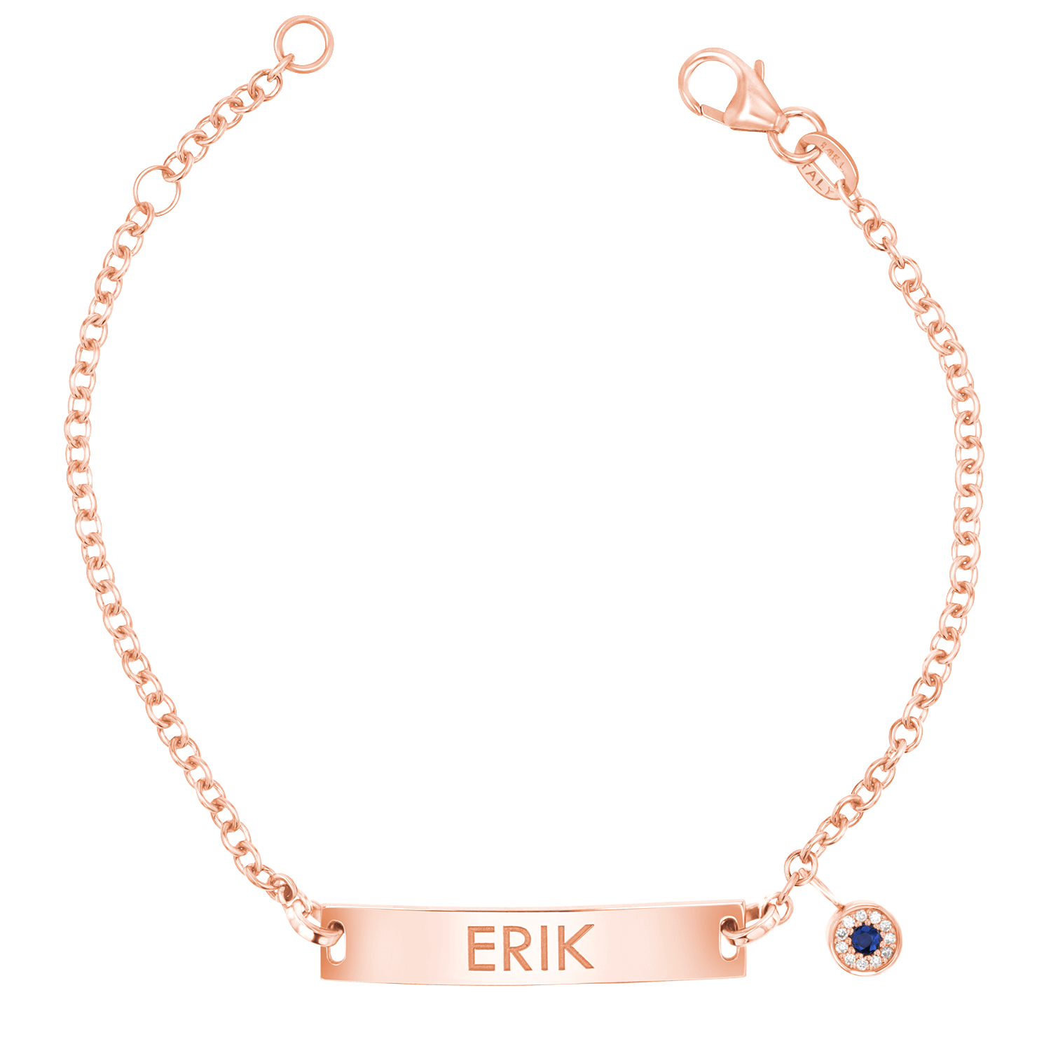 Classic Engravable ID Bracelet with Round Eye Charm