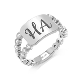 Bubble Diamond Bezel Signet Ring