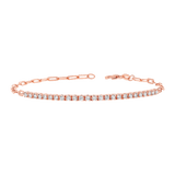 Diamond Tennis Bracelet Paper Clip Link