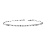 Diamond Tennis Bracelet Paper Clip Link