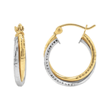 Two-Tone Double Hoop Earrings