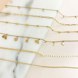 Spaced Mooncut Bead Anklet