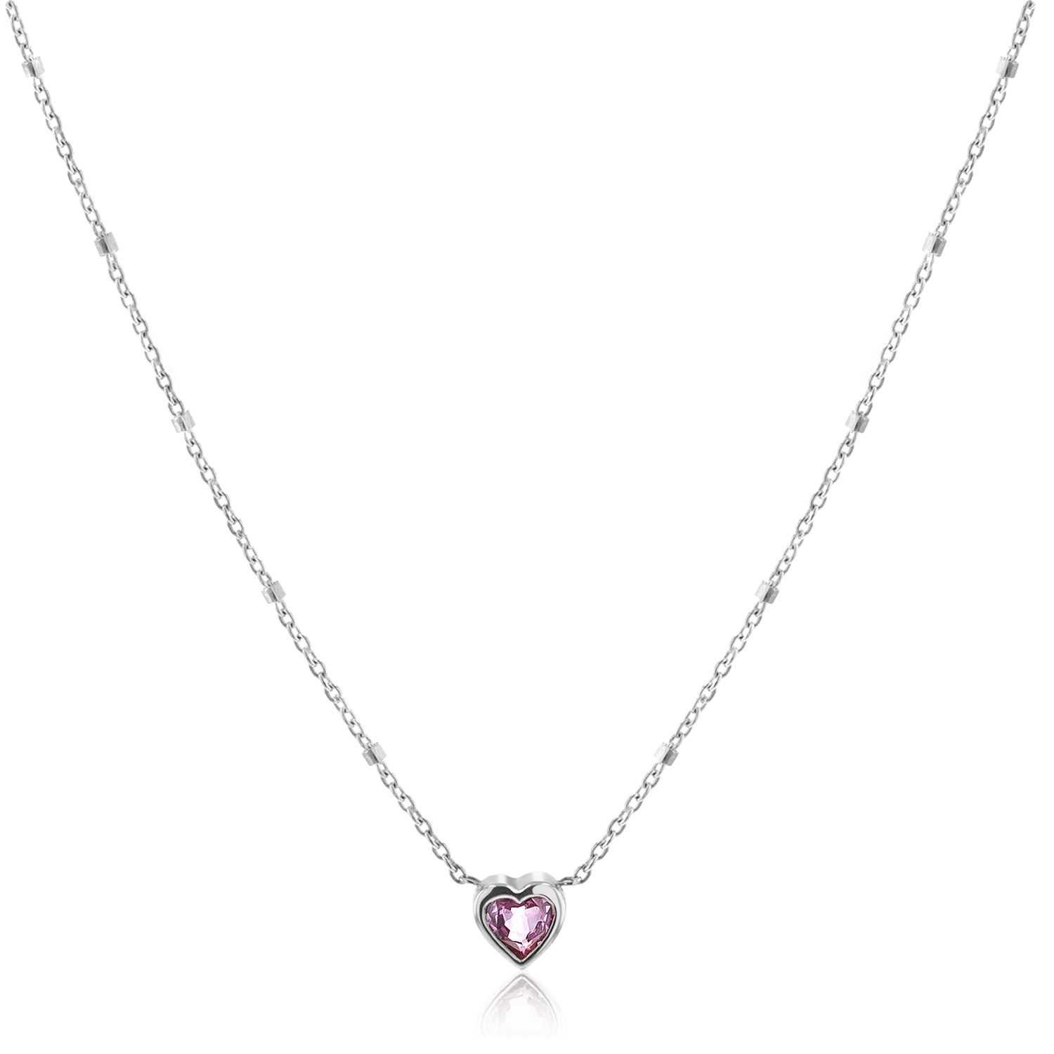 Bezel Heart Necklace