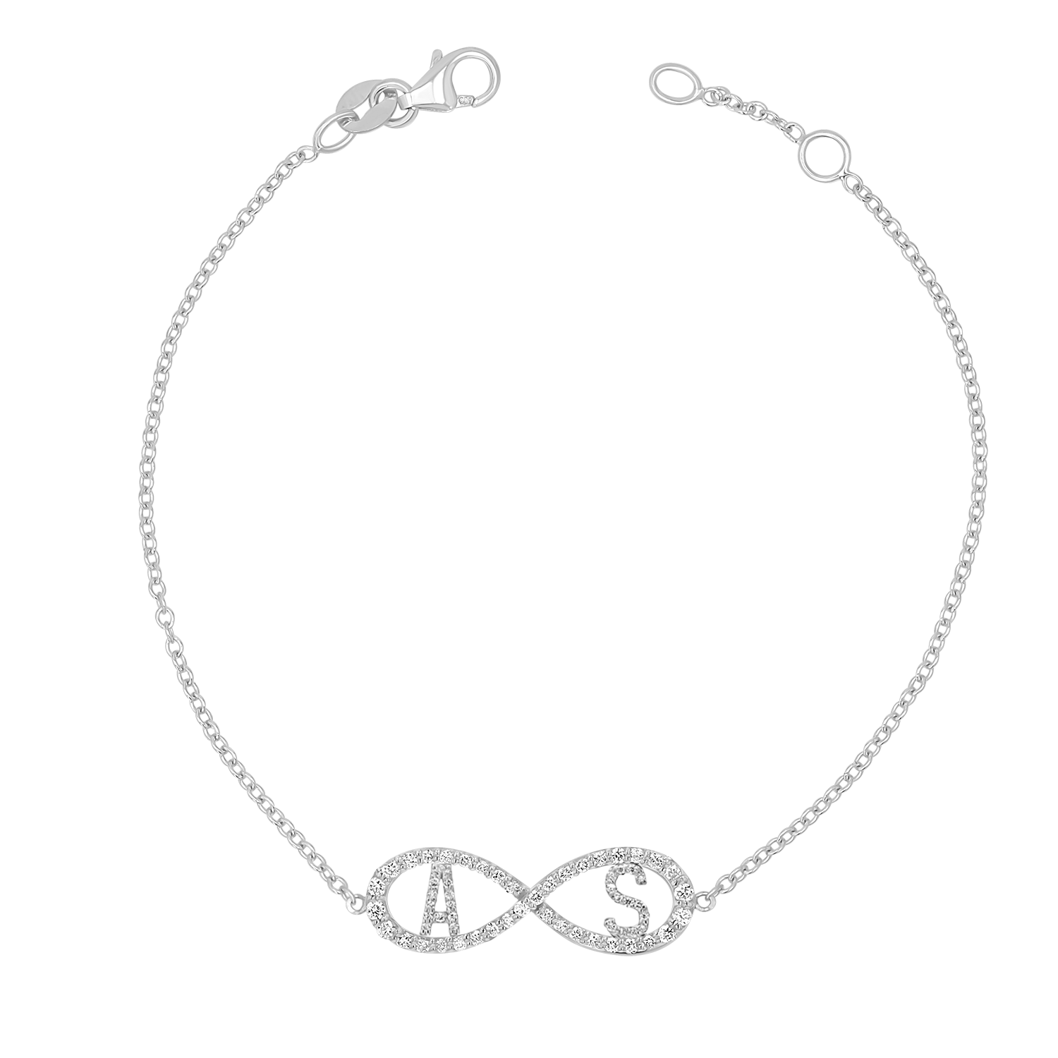 Diamond Infinity Letter Bracelet