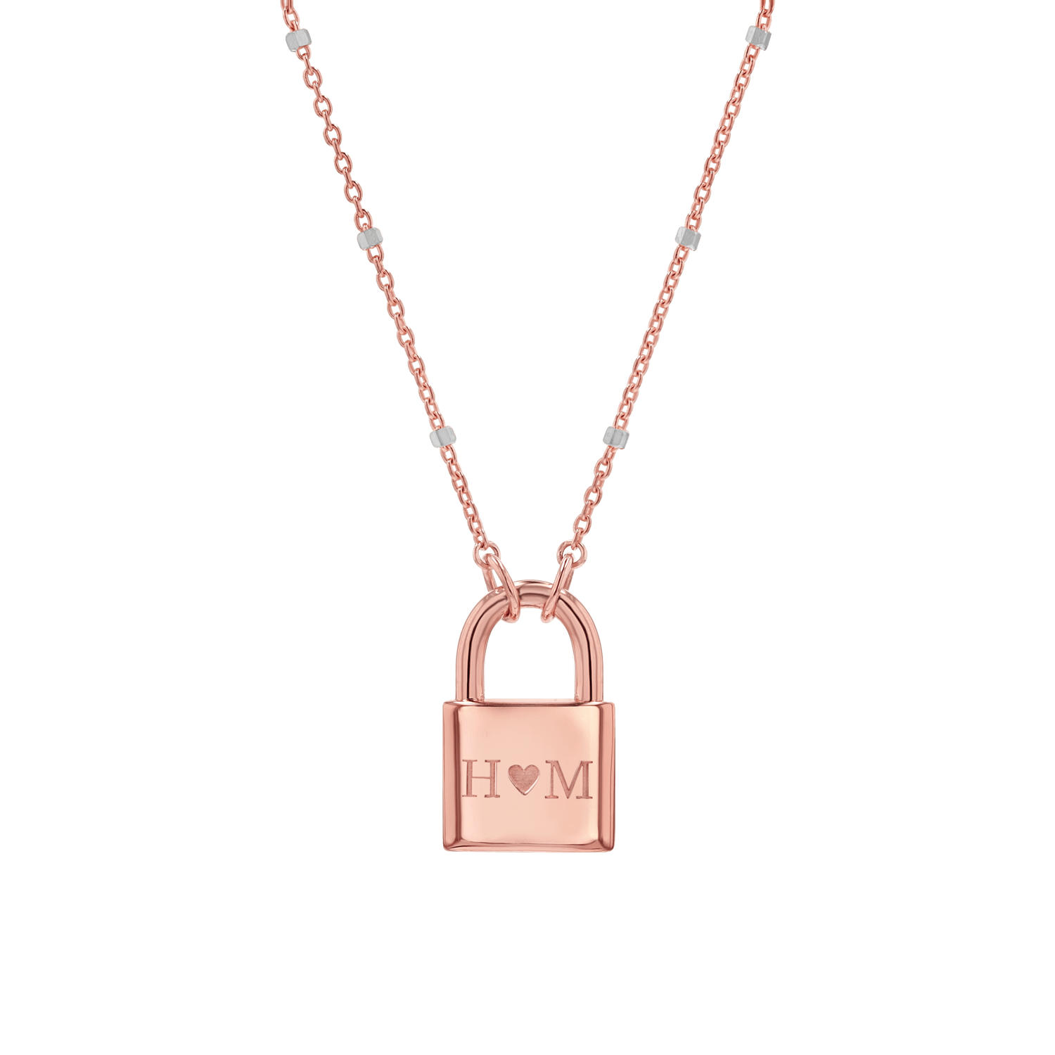 Love Padlock Engravable Sparkle Necklace