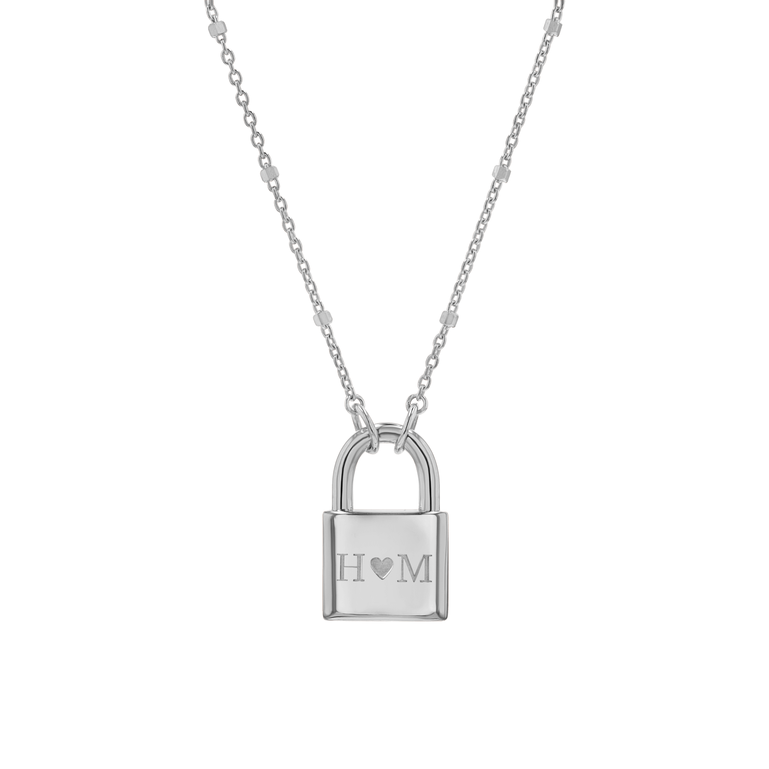 Love Padlock Engravable Sparkle Necklace