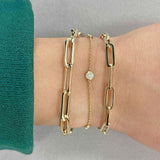 14K Grand Paper Clip Chain Bracelet