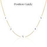 14K Gold Asymmetrical Multi Initial Necklace