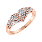 Diamond Heart Pave Signet Ring