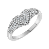 Diamond Heart Pave Signet Ring