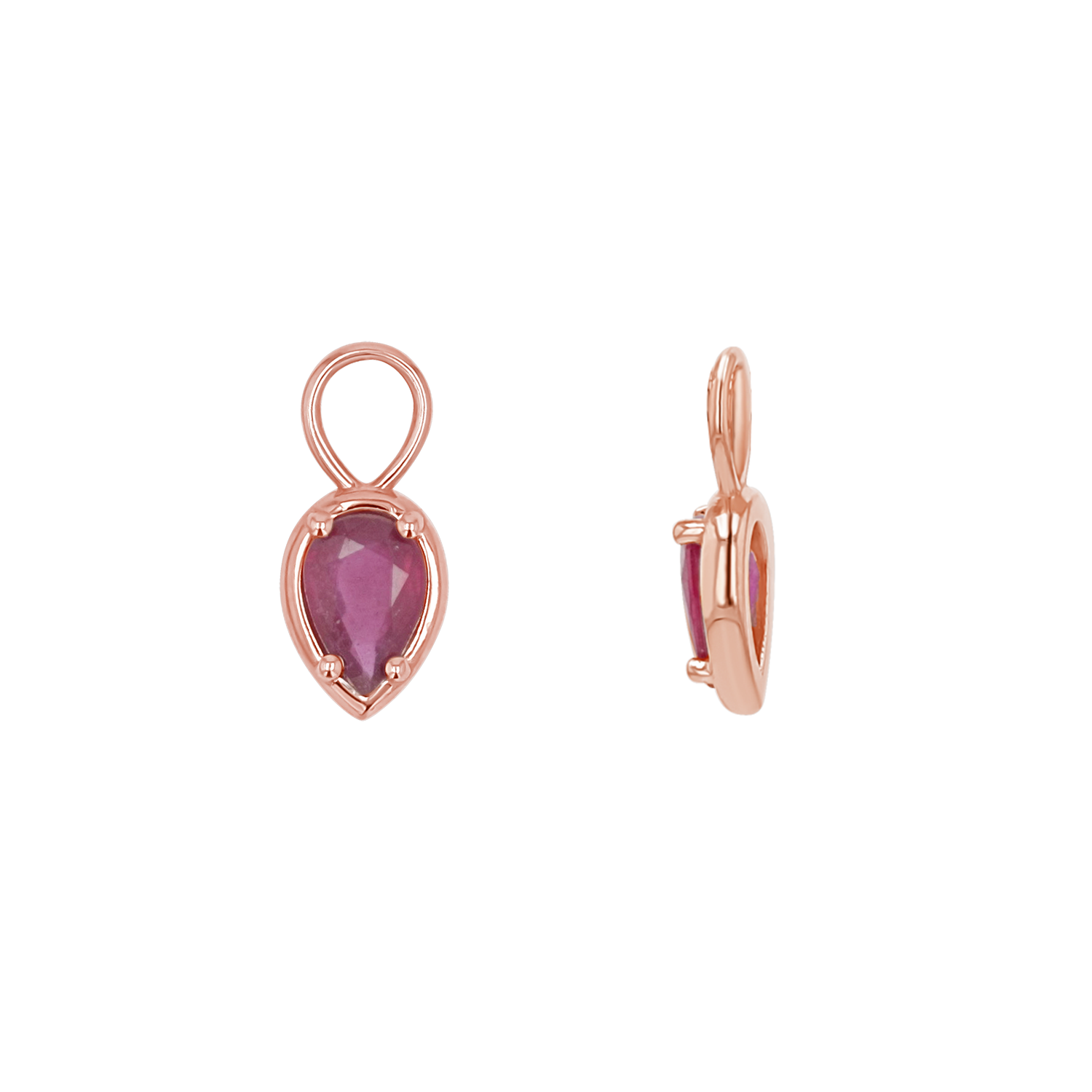 Gemstone Pear Huggies Charms