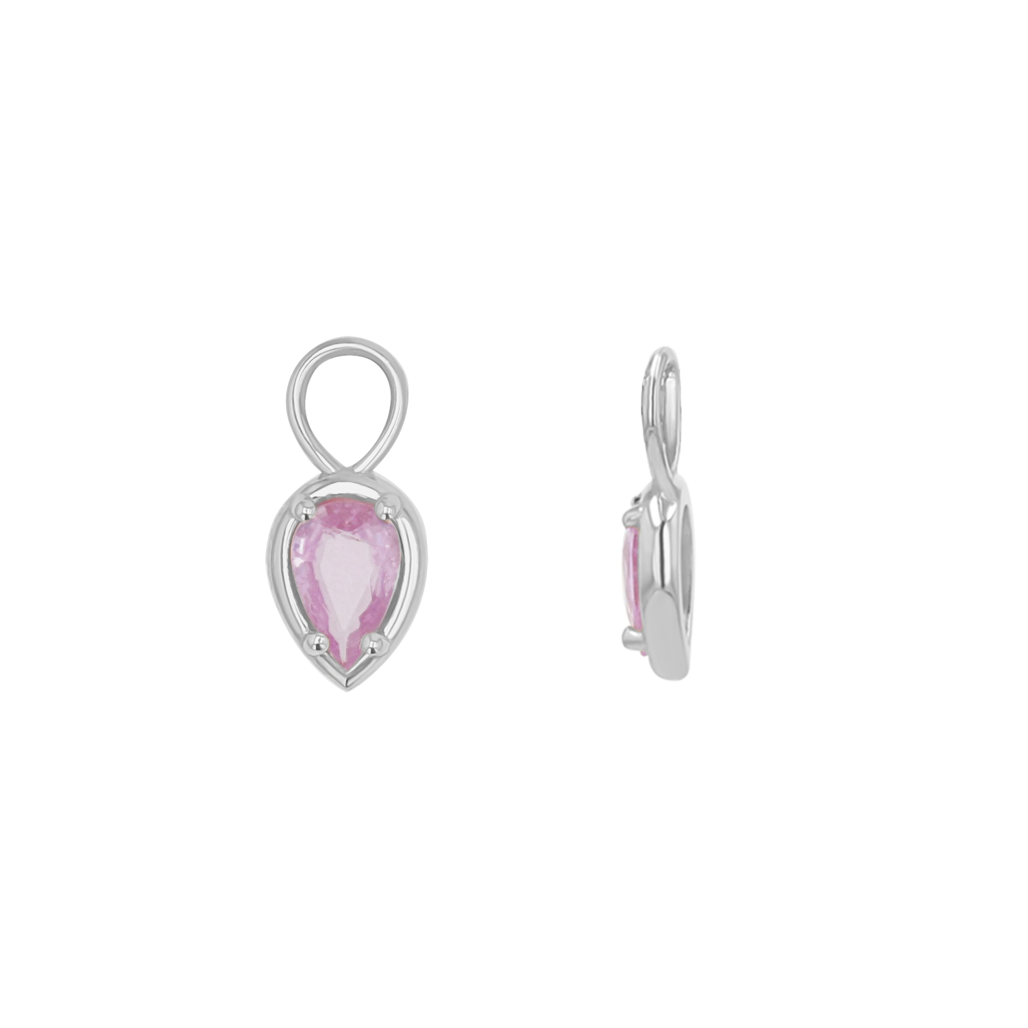 Gemstone Pear Huggies Charms