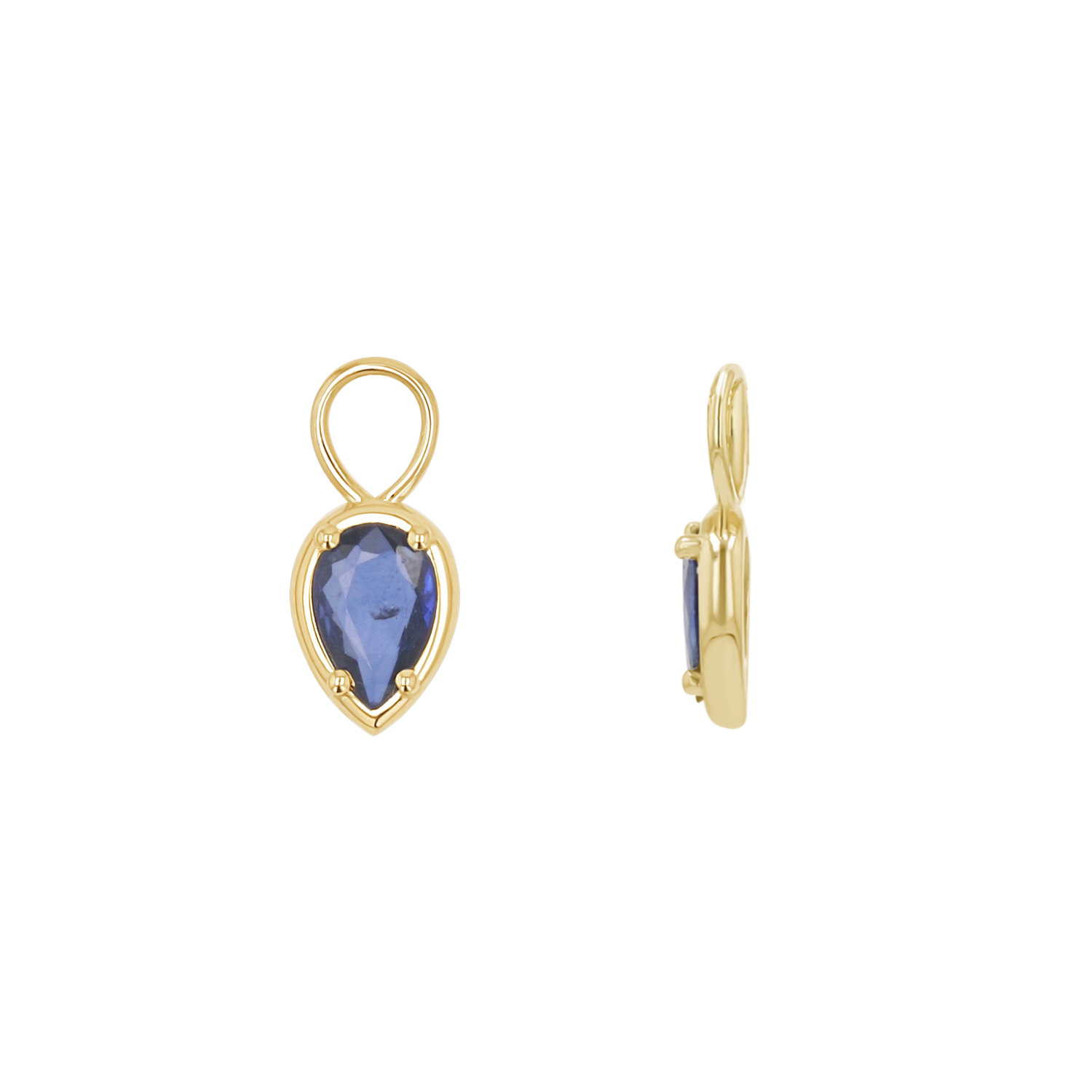 Gemstone Pear Huggies Charms