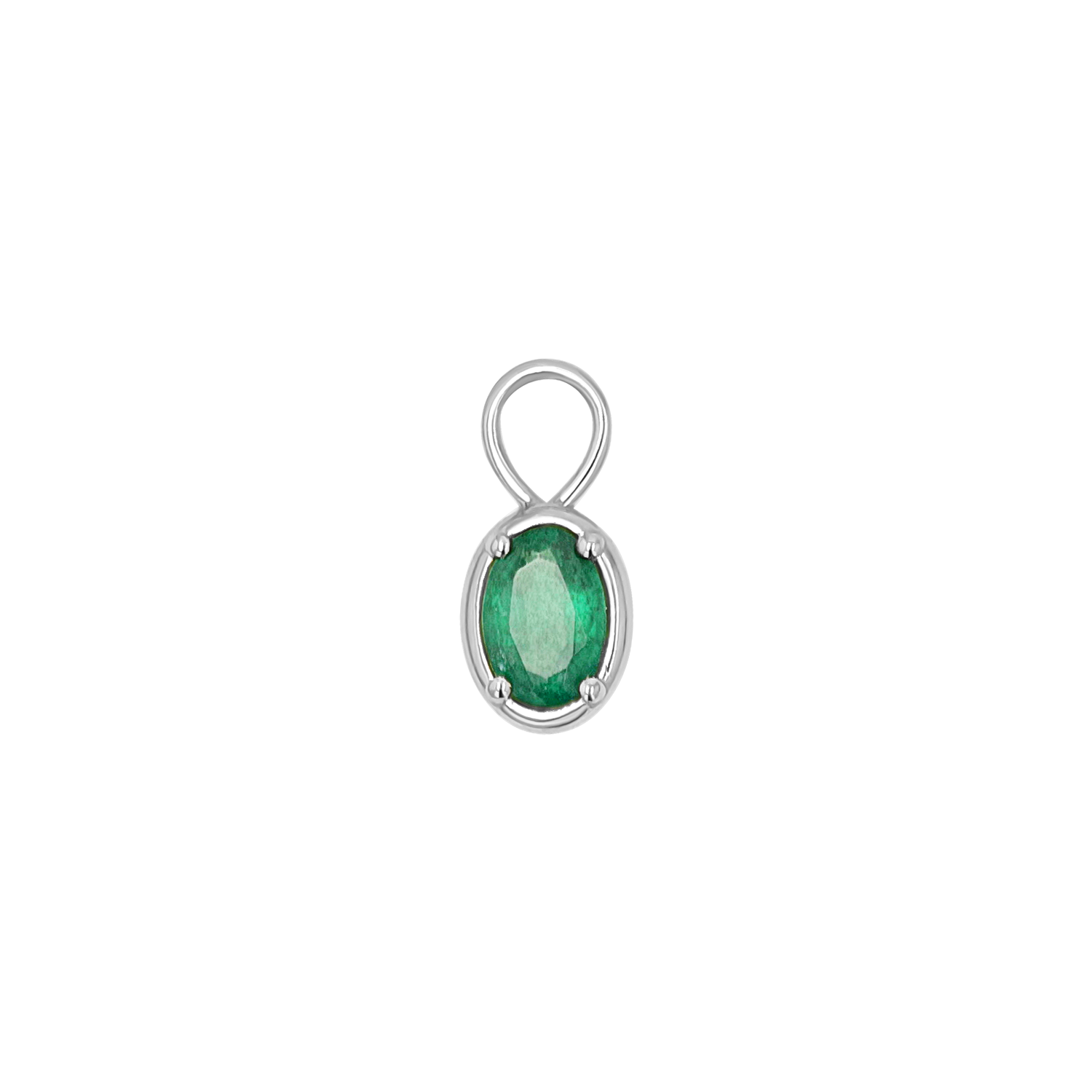Gemstone Oval Huggie Charms