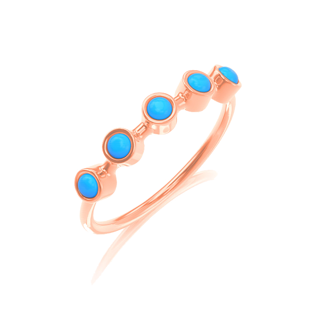 Turquoise 5 Stone Ring