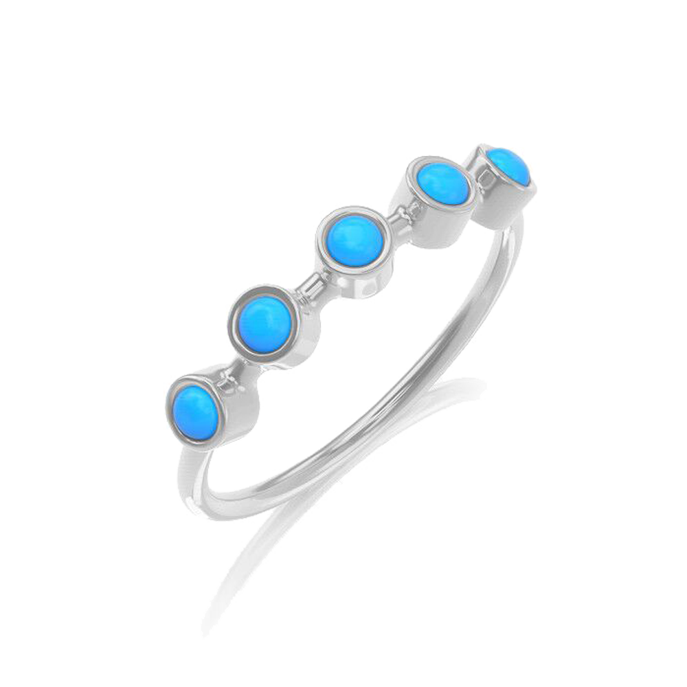 Turquoise 5 Stone Ring